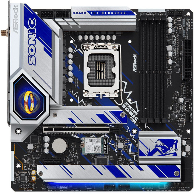 Mатеринська плата s1700 Intel B760 4xDDR5 DP/HDMI/eDP 4xM.2 2.5GbE LAN mATX ASROCK B760M PG SONIC WIFI