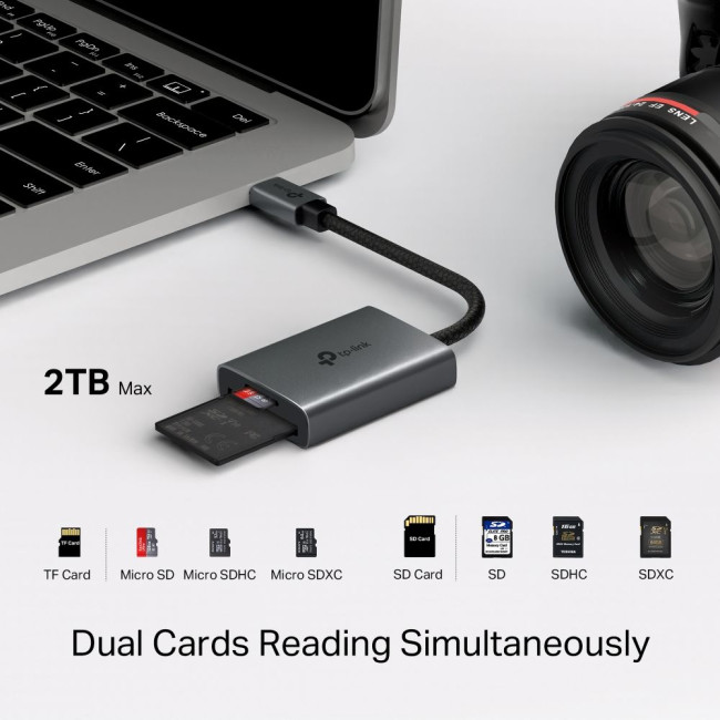 Зчитувач карт пам'яті SD та microSD 3.0 з портом USB 3.0 Type-C TP-Link, UA430C TP-LINK UA430C