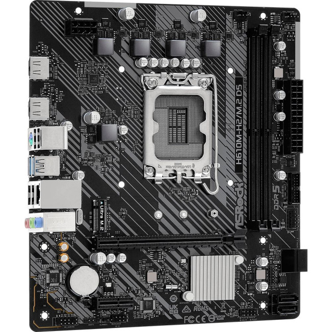 Mатеринська плата s1700 Intel H610 2xHDMI 1xM.2 2xDDR5 GbE LAN mATX ASROCK H610M-H2/M.2 D5