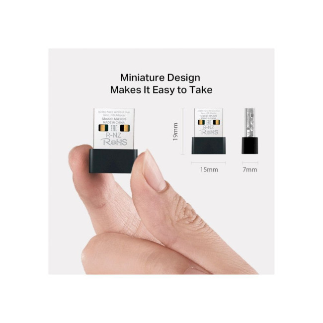Бездротовий мережевий USB-адаптер MERCUSYS, MA20N MERCUSYS MA20N