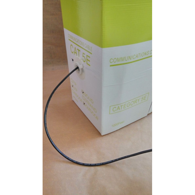 Кабель зовнішній UTP кат.5е, PE, 4 пари,24AWG, 305м, чорний KINGDA KDUT8013