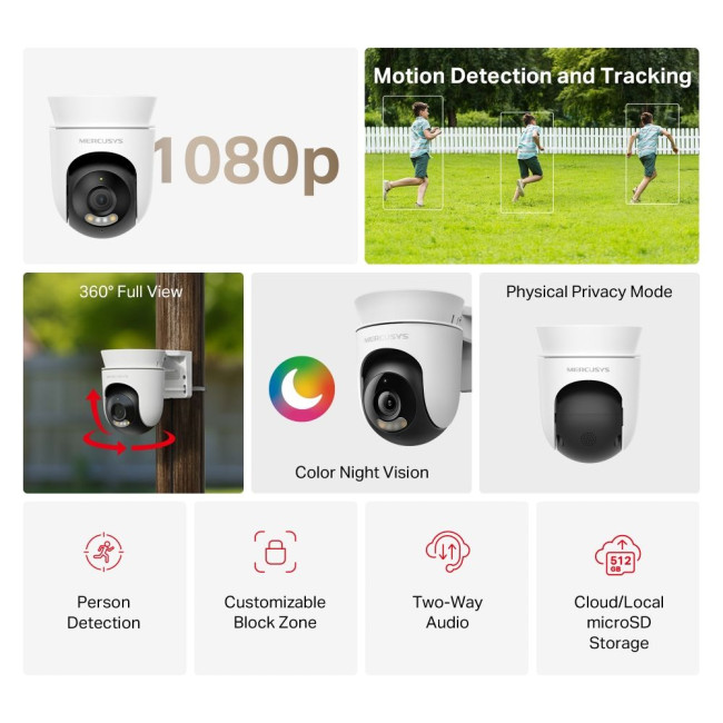 Домашняя Wi-Fi камера Mercusys, MC500 MERCUSYS MC500