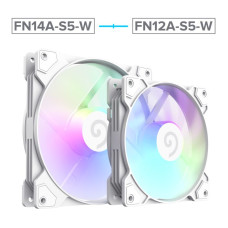 Кулер для корпусу 140 мм, 4pin(M/F)/3pin(M/F), ARGB, PWM, білий FN14A-S5-W GAMEMAX FN14A-S5-W