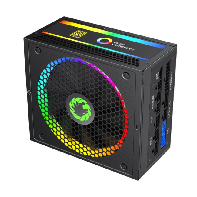 Блок живлення ATX 850W, 80 Gold,ARGB ring fan 140mm,fully modularOPP, OVP, UVP, OCP, OTP, SCP GAMEMAX RGB850 PRO