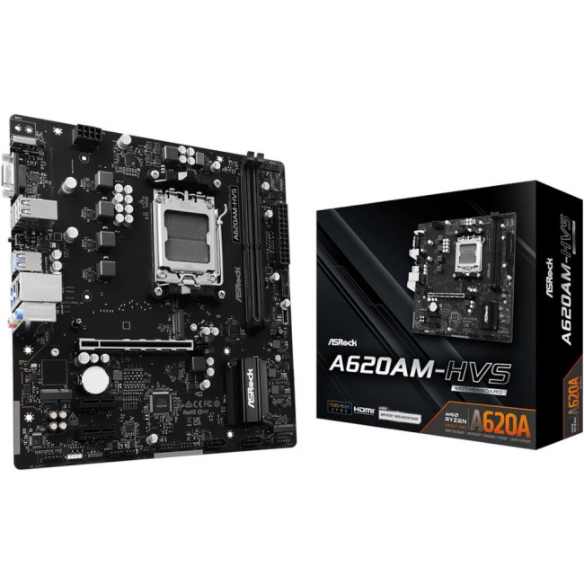 Mатеринська плата sAM5 AMD A620A HDMI/VGA 2xM.2 2xDDR5 GbE LAN mATX ASROCK A620AM-HVS