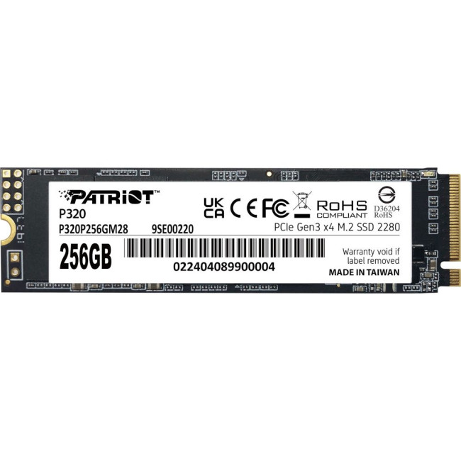 накопичувач M.2 256GB P320, NVMe 2280 PATRIOT P320P256GM28
