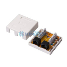 Розетка настінна 2 портова, Сat5e, UTP, біла KINGDA KD-WP6035-C5e