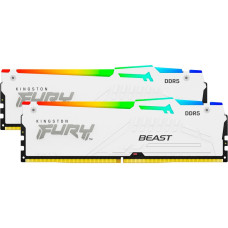 модуль пам'яті 32Gb DDR5 6000MHz Fury Beast White RGB (2x16) EXPO+XMP KINGSTON KF560C36BWE2AK2-32