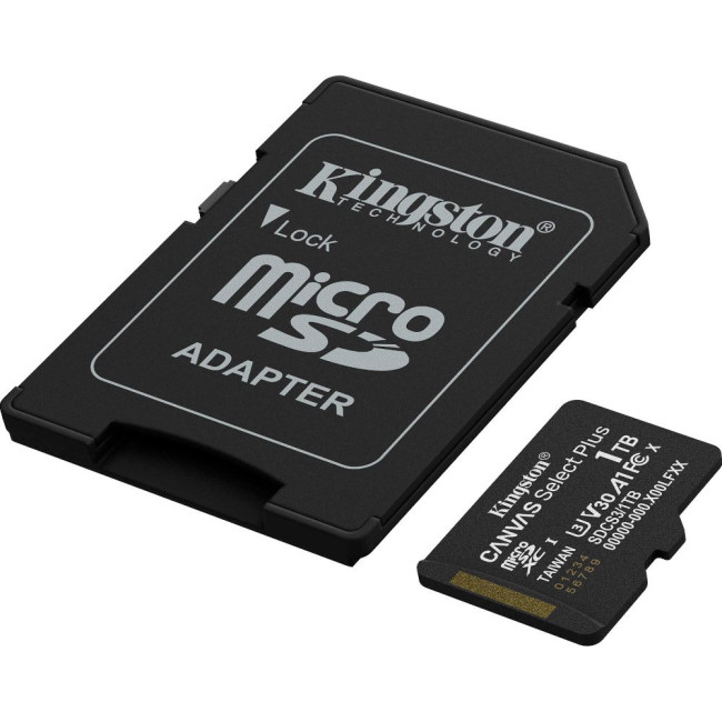 Карта пам'яті 1TB microSDXC Canvas Select Plus Gen3 150MB/s A1 Card + Adapter KINGSTON SDCS3/1TB