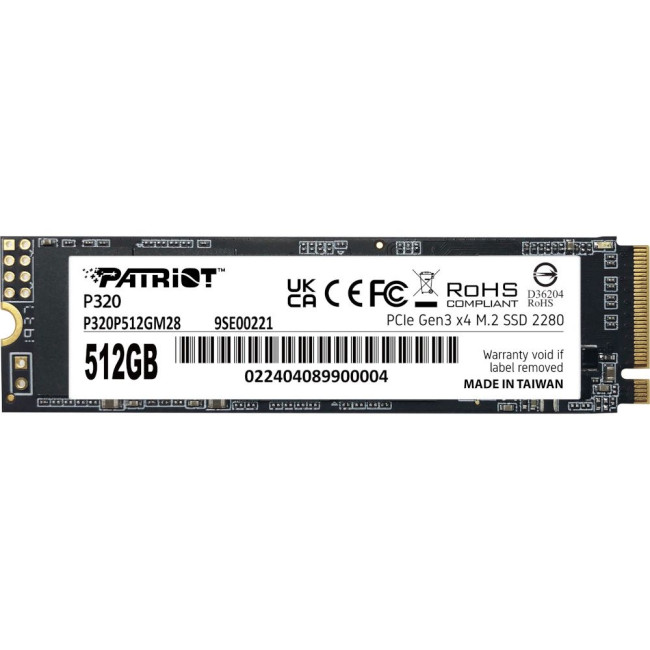 накопичувач M.2 512GB P320, NVMe 2280 PATRIOT P320P512GM28