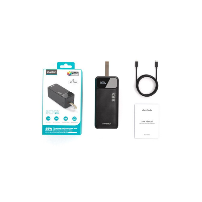 УМБ B733 Power Bank 50000 mah CHOETECH PD65W Power bank 50000mAh (B733)