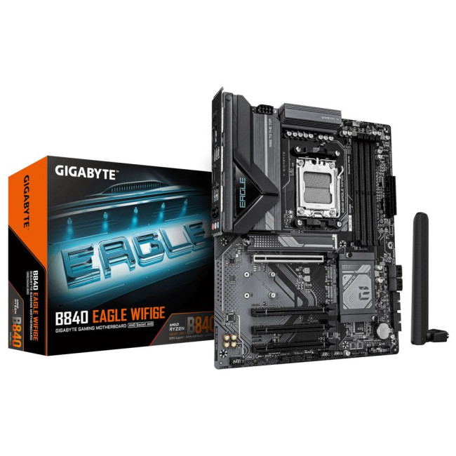 Mатеринська плата sAM5 AMD B840 DP/HDMI 3xM.2 2.5GbE LAN ATX GIGABYTE B840 EAGLE WIFI6E