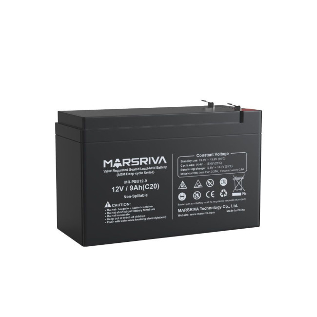 AGM батарея 12V/9Ah глибокого розряду  MR-PBU12/9Герметична свинцево-кислотна батарея 12V/9Ah, MARSRIVA MR-PBU12-9