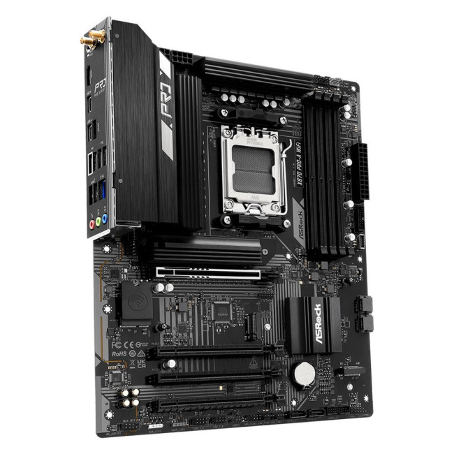 Mатеринська плата sAM5 AMD X870 4xDDR5 HDMI/2xUSB4 3xM.2 2.5GbE LAN ATX ASROCK X870 PRO-A WIFI