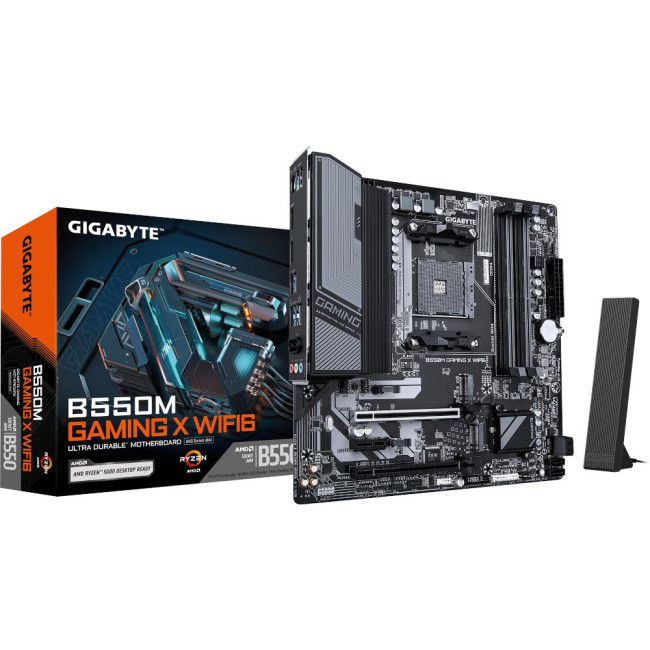 Материнська плата sAM4 AMD B550 HDMI/DP 2xM.2 GbE Lan mATX GIGABYTE B550M GAMING X WIFI6
