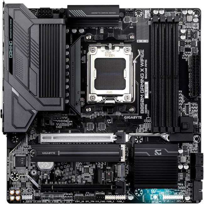 Mатеринська плата sAM5 AMD B850 HDMI/2хDP 2xM.2 2.5GbE LAN mATX GIGABYTE B850M GAMING X WIFI6E