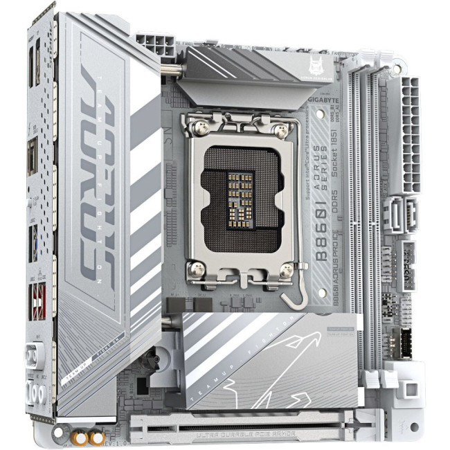 Mатеринська плата s1851 Intel B860 HDMI/DP/TB4(USB-C) 2xM.2 2.5GbE LAN mini-ITX GIGABYTE B860I AORUS PRO ICE