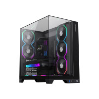Корпус ATX без блока живлення, загартоване скло, ATX,M-ATX,ITX,VGA Card Length Up to 400 GAMEMAX Infinity Pro BK