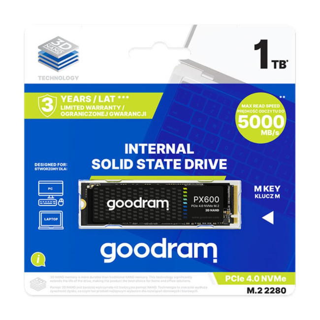 накопичувач M.2 500GB PX600 NVMe PCIe 4.0  2280 GOODRAM SSDPR-PX600-500-80