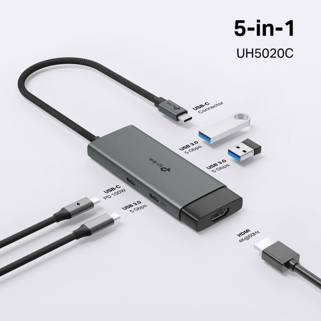 Хаб USB Type-C 5 в 1 TP-Link, UH5020C TP-LINK UH5020C