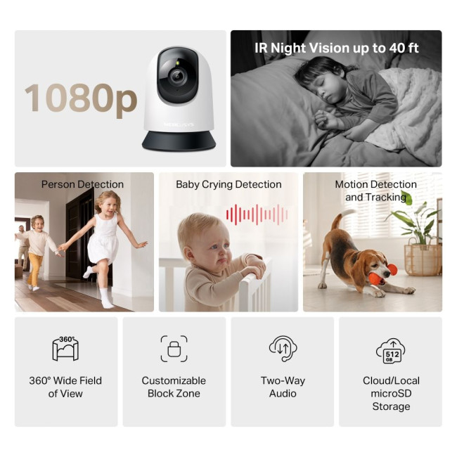 Домашняя Wi-Fi камера Mercusys, MC200 MERCUSYS MC200