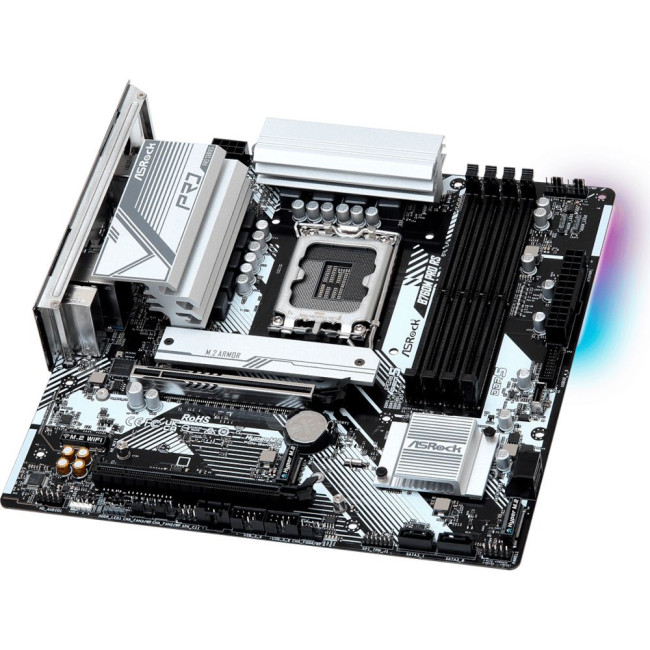 Mатеринська плата s1700 Intel B760 DP/HDMI 4xM.2 4xDDR5 2.5GbE LAN mATX ASROCK B760M PRO RS