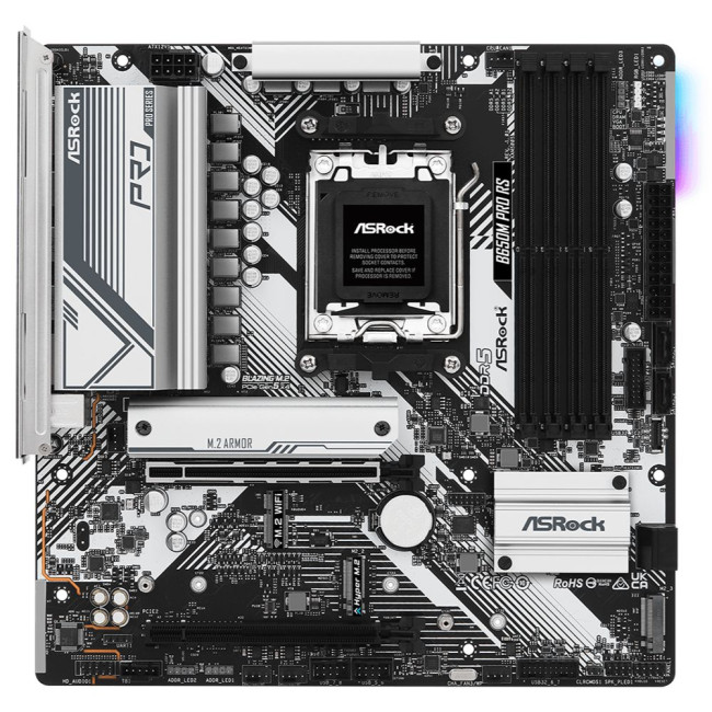 Mатеринська плата sAM5 AMD B650 HDMI/DP 3xM.2 4xDDR5 2.5GbE LAN mATX ASROCK B650M PRO RS