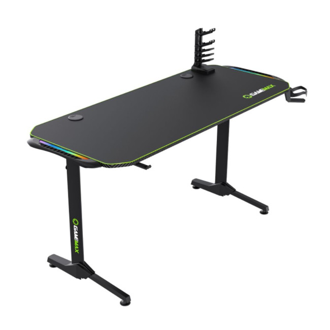 Стіл геймерський D140 Carbon-RGB чорний, вуглецеве волокно, ергономічний дизайн GAMEMAX D140 Carbon-RGB