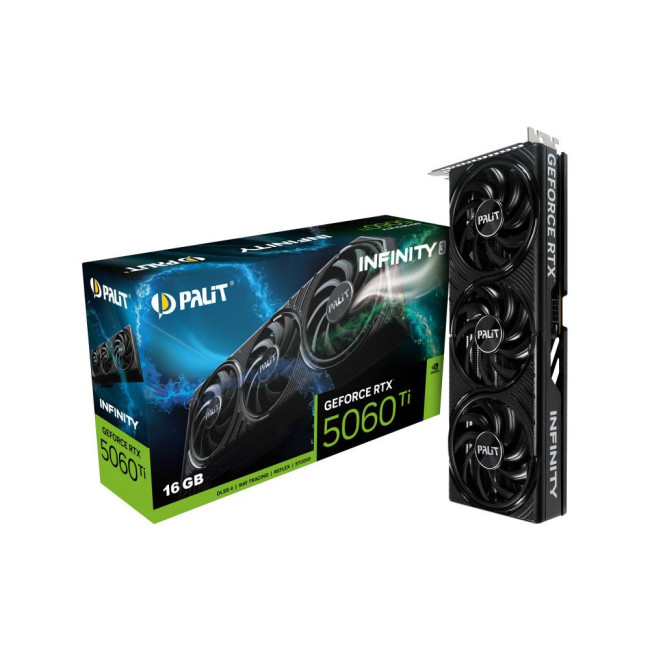 Відеокарта Palit NVIDIA RTX5060Ti INFINITY 3 16GB GDDR7 128bit 3-DP HDMI PALIT-XPERTVISION RTX5060Ti INFINITY 3 16GB (NE7506T019T1-GB2061S)