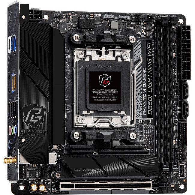 Mатеринська плата sAM5 AMD B650 HDMI 2xM.2 2xDDR5 2.5GbE LAN mini-ITX ASROCK B650I LIGHTNING WIFI