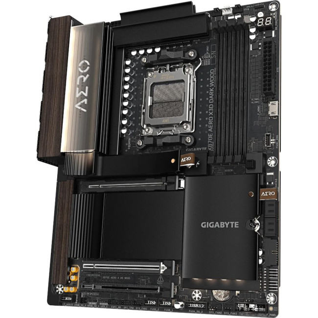 Mатеринська плата sAM5 AMD X870E 2xHDMI/2xUSB4 Type-C 4xM.2 2x5GbE LAN ATX GIGABYTE X870E AERO X3D DARK WOOD