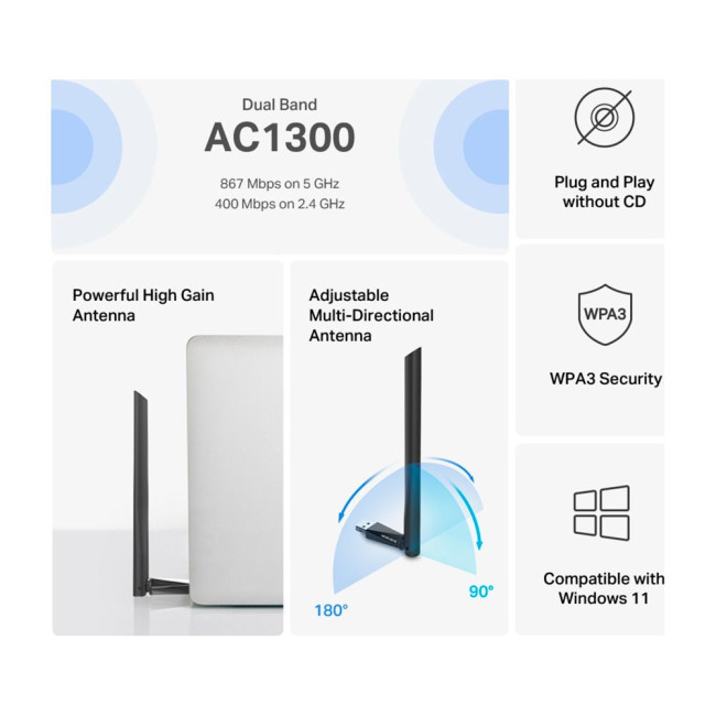 Бездротовий мережевий USB-адаптер MERCUSYS, MA30H MERCUSYS MA30H