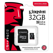 Карта пам'яті 32GB microSDHC/SDXC C10 A1 Industrial  100R/80W UHS-I Speed Class U3, V30, A1 +adapter KINGSTON SDCIT2/32GB