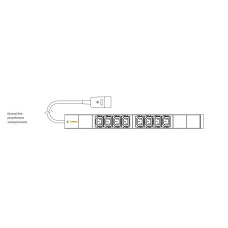 Блок PDU, 0U, 16A, розетки 20xC13,  4xC19, вилкаIEC 320 C20, кабель 3м. CONTEG IP-BA-C20C34C916