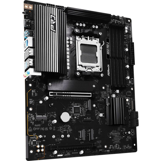 Mатеринська плата sAM5 AMD B850 4xDDR5 HDMI/USB3.2 4xM.2 2.5GbE LAN ATX ASROCK B850 PRO-A