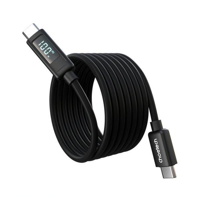 Силіконовий кабель PD100 Вт USB-C до USB-C для цифрового дисплея 1,2 м CHOETECH PD100W USB-C to USB-C 1.2m (XCC-1064)