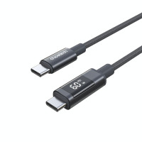 Нейлоновий кабель PD60 Вт USB-C до USB-C для цифрового дисплея 1,2 м – сірий CHOETECH PD60W USB-C to USB-C 1.2m (XCC-1068-GY)