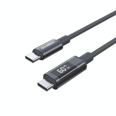 Нейлоновий кабель PD60 Вт USB-C до USB-C для цифрового дисплея 1,2 м – сірий CHOETECH PD60W USB-C to USB-C 1.2m (XCC-1068-GY)