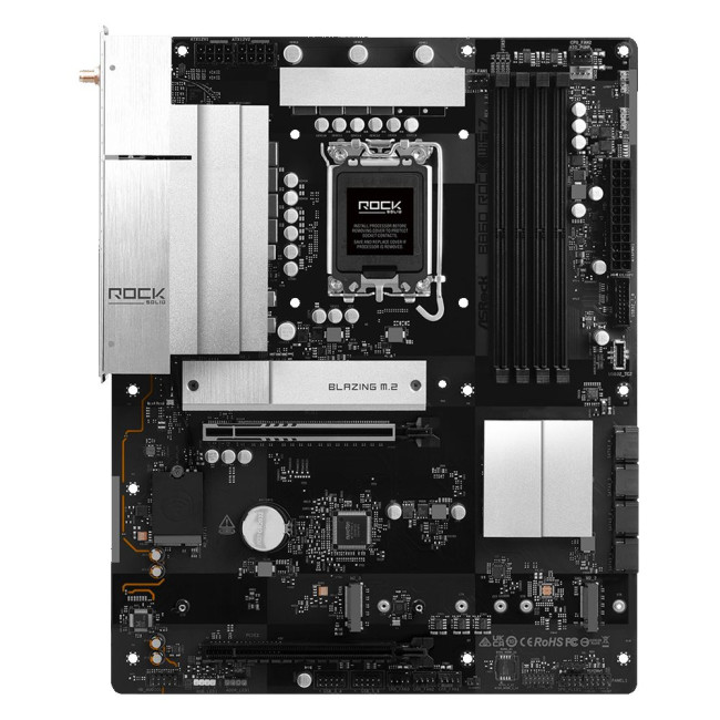 Mатеринська плата s1851 Intel B860 4xDDR5 HDMI 3xM.2 2.5GbE LAN ATX ASROCK B860 ROCK WIFI 7