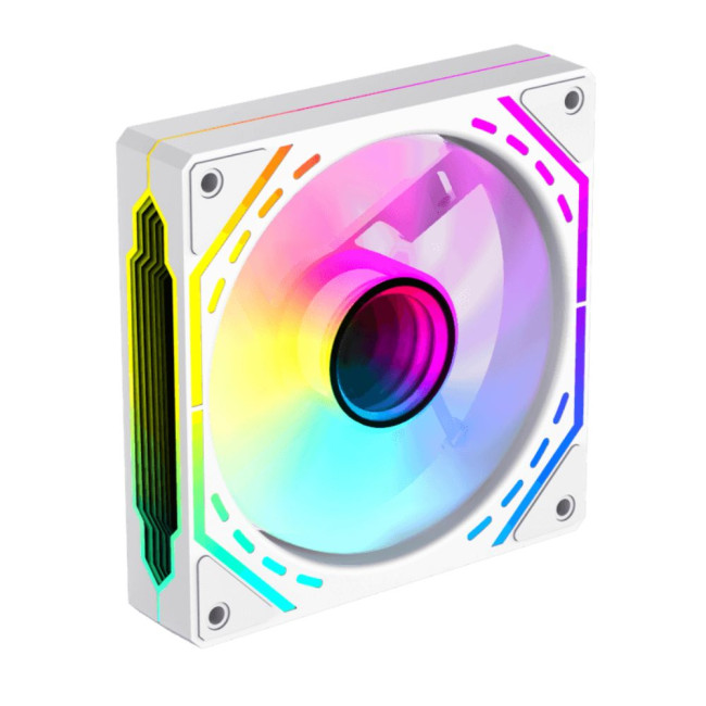 Кулер для корпусу 120 мм, 4pin(M/F)/3pin(M/F), ARGB, PWM, білий FN12A-S2I-W GAMEMAX FN12A-S2I-W