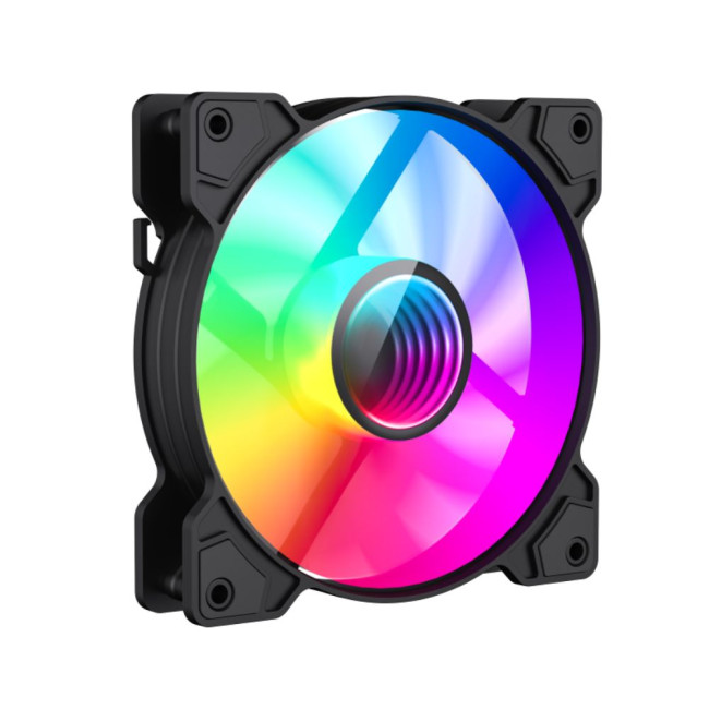 Кулер для корпусу 120 мм, 3pin(F),SM2.5-4PIN(M) SATA, 2PIN LED, ARGB HUB, чорна рамка FN12A-M6I GAMEMAX FN12A-M6I