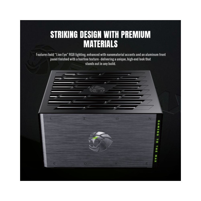 Блок живлення ATX 3.1 & PCIe5.1_ 1000W, 80+ Platinum,135mm,fully modular ,Japanese 105°C and solid c GAMEMAX Lion core 1000P