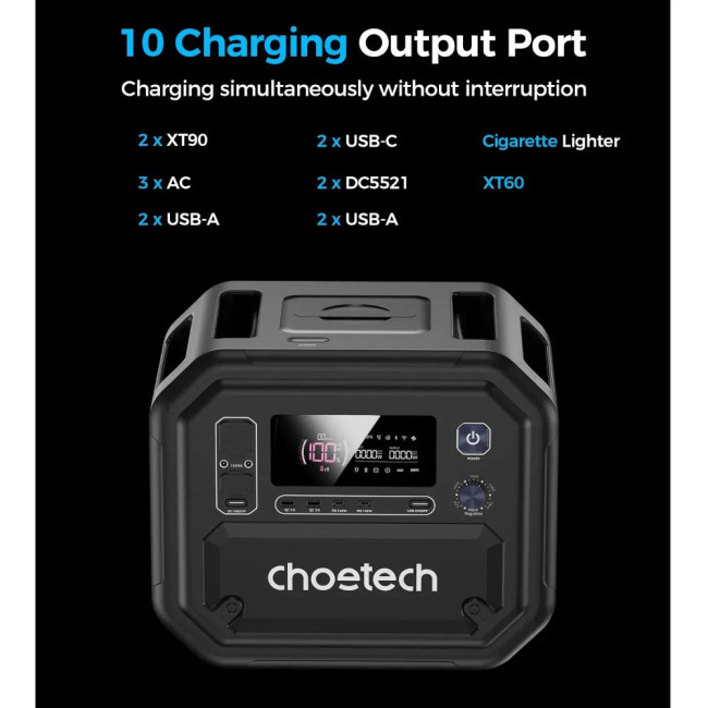 Мобільна зарядна станція Choetech 2500W CHOETECH 2500W PS (BS064)