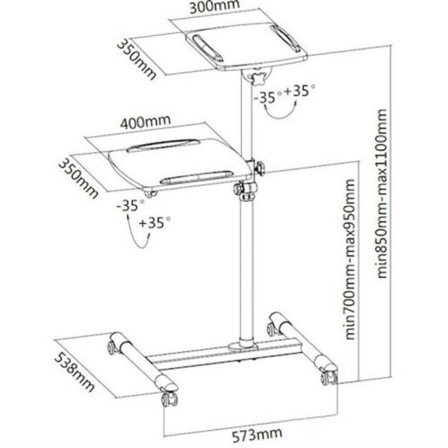 Мобільна стійка для проектора/ноутбукаmax1100mm/до10кг ITECH TS-6