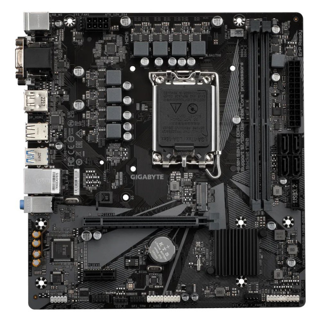 Mатеринська плата s1700 Intel H610 DP/HDMI/DVI/VGA 1xM.2 GbE LAN mATX GIGABYTE H610M S2H V2 DDR4
