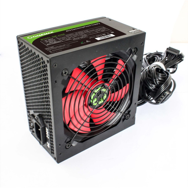Блок живлення ATX 600W, з кабелем живлення, вентилятор 120 мм, чорний, коробочний GAMEMAX GM-600B