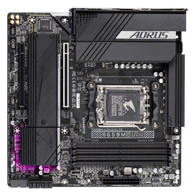Mатеринська плата sAM5 AMD B650 DP/HDMI 2xM.2 2.5GbE LAN mATX GIGABYTE B650M AORUS ELITE