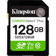 Карта пам'яті 128GB SDXC Canvas Select Plus Gen3 150MB/s C10 UHS-I U1 V10 KINGSTON SDS3/128GB