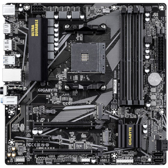 Материнська плата sAM4 AMD B550 HDMI/DP 2xM.2 GbE Lan mATX GIGABYTE B550M DS3H AC R2