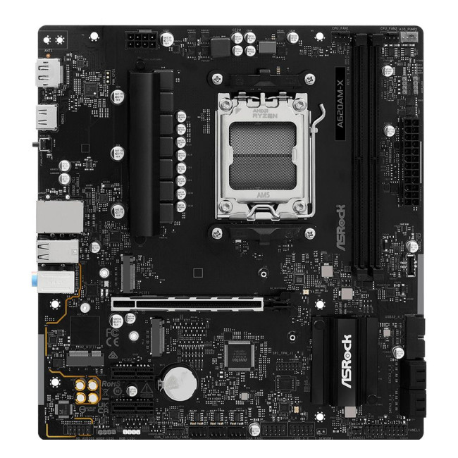 Mатеринська плата sAM5 AMD A620A DP/HDMI 2xM.2 4xDDR5 2.5GbE LAN mATX ASROCK A620AM-X
